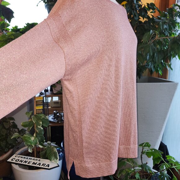 WHITE STUFF Demi Dolman Allover Sparkle Knit Top in Gorgeous Coral - Picture 6 of 13